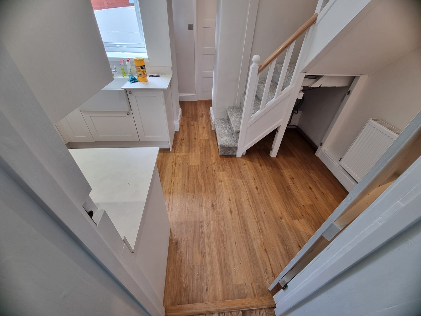 Hallway showing LVT installation