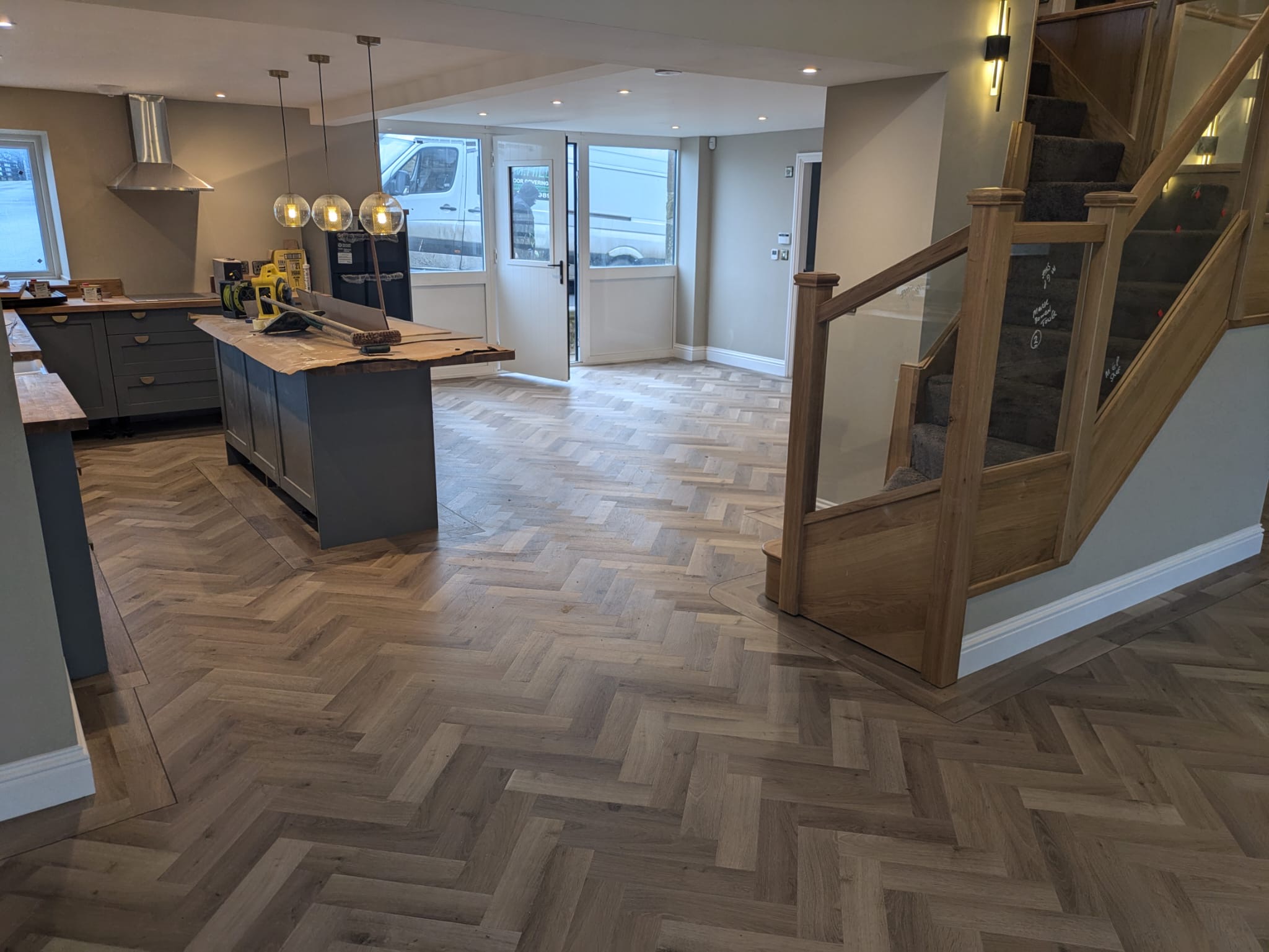 Modern home flooring transformation